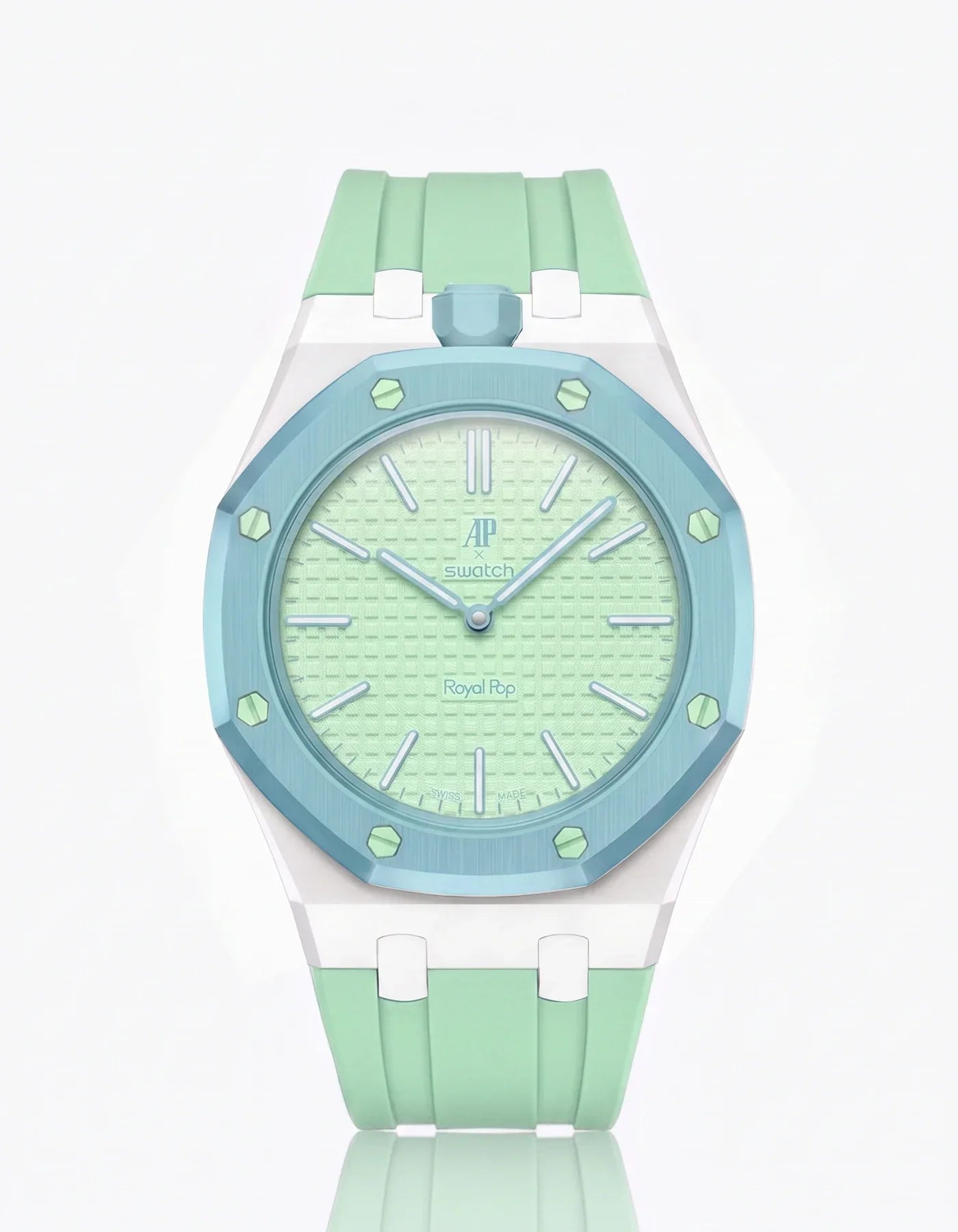 Rubber Strap & Case For AP x Swatch Royal Pop Blaue Acht