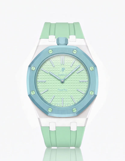 Rubber Strap & Case For AP x Swatch Royal Pop Blaue Acht