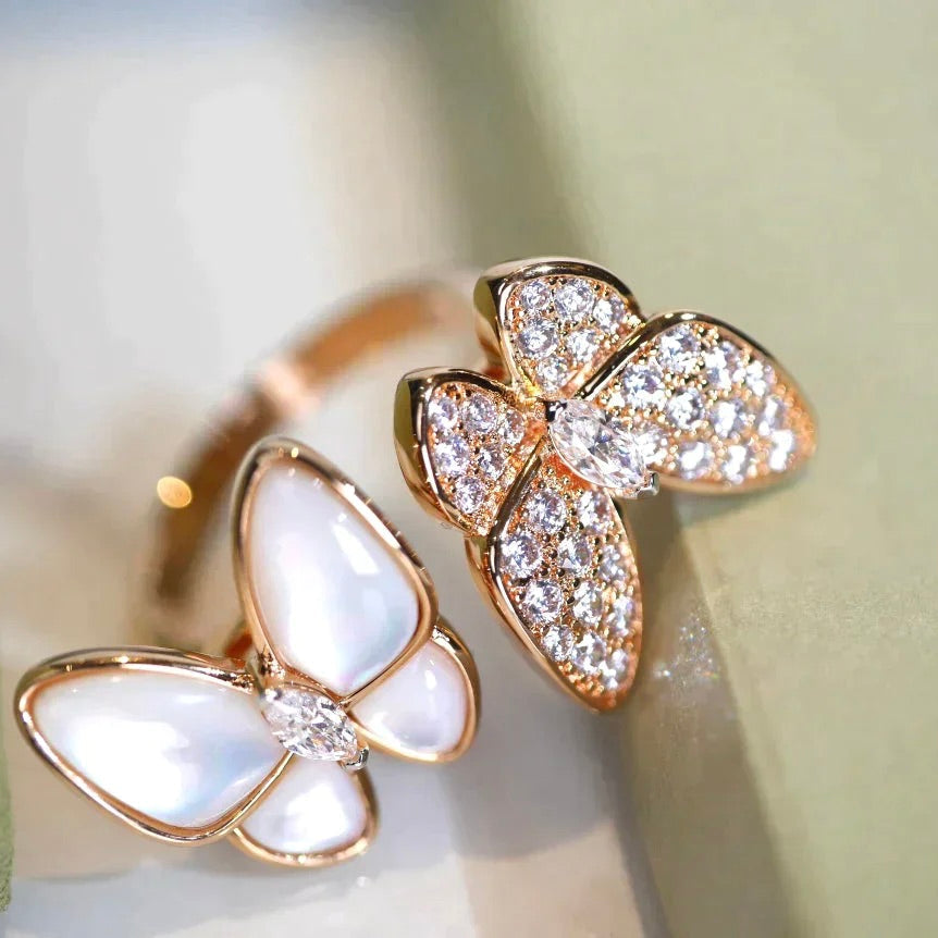 [Love Aura]TWIN BUTTERFLY DIAMOND MOP RING