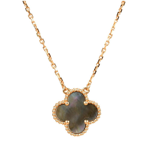 [Love Aura]CLOVER 15MM  GRAY MOTHER OF PEARL NECKLACE
