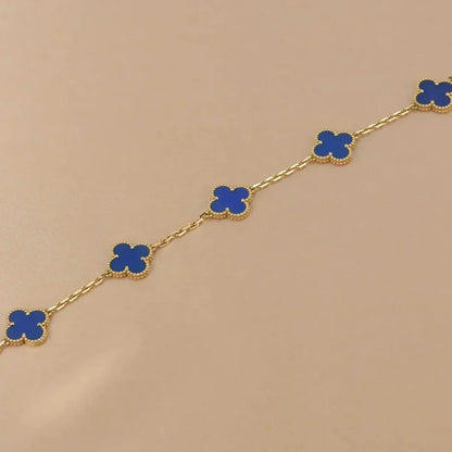 [Love Aura] CLOVER 5 MOTIF BLUE AGATE BRACELET COLLECTION