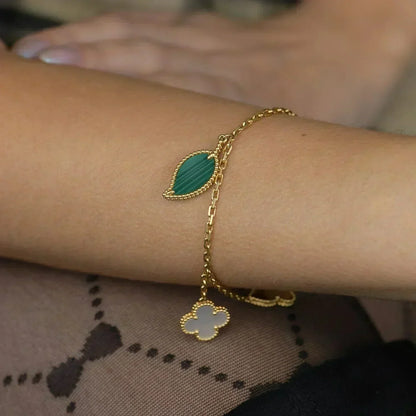 [Love Aura]LUCKY SPRING 5 MOTIF GOLD BRACELET