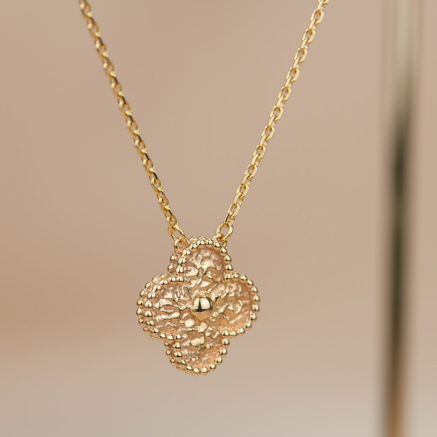 [Love Aura]CLOVER 15MM  BRONZING NECKLACE