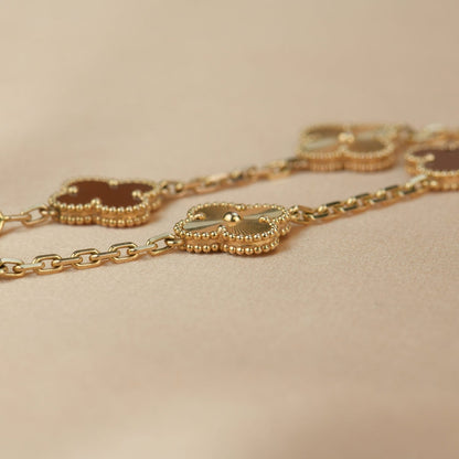 [Love Aura]CLOVER  5 MOTIFS CARNELIAN GOLD BRACELET