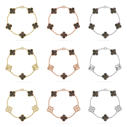 [Love Aura] CLOVER 5 MOTIF GRAY MOP BRACELET COLLECTION