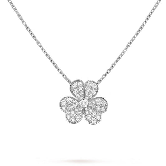 [Love Aura]CLOVER DIAMOND NECKLACE SILVER