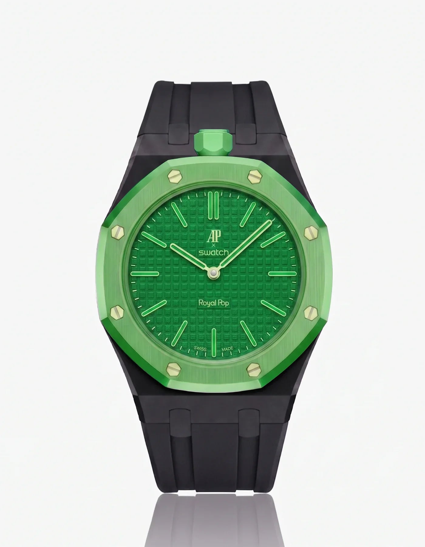 Silicone Strap & Bioceramic Case  Royal Pop Green Eight(Customize  Colors)