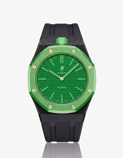 Silicone Strap & Bioceramic Case  Royal Pop Green Eight(Customize  Colors)