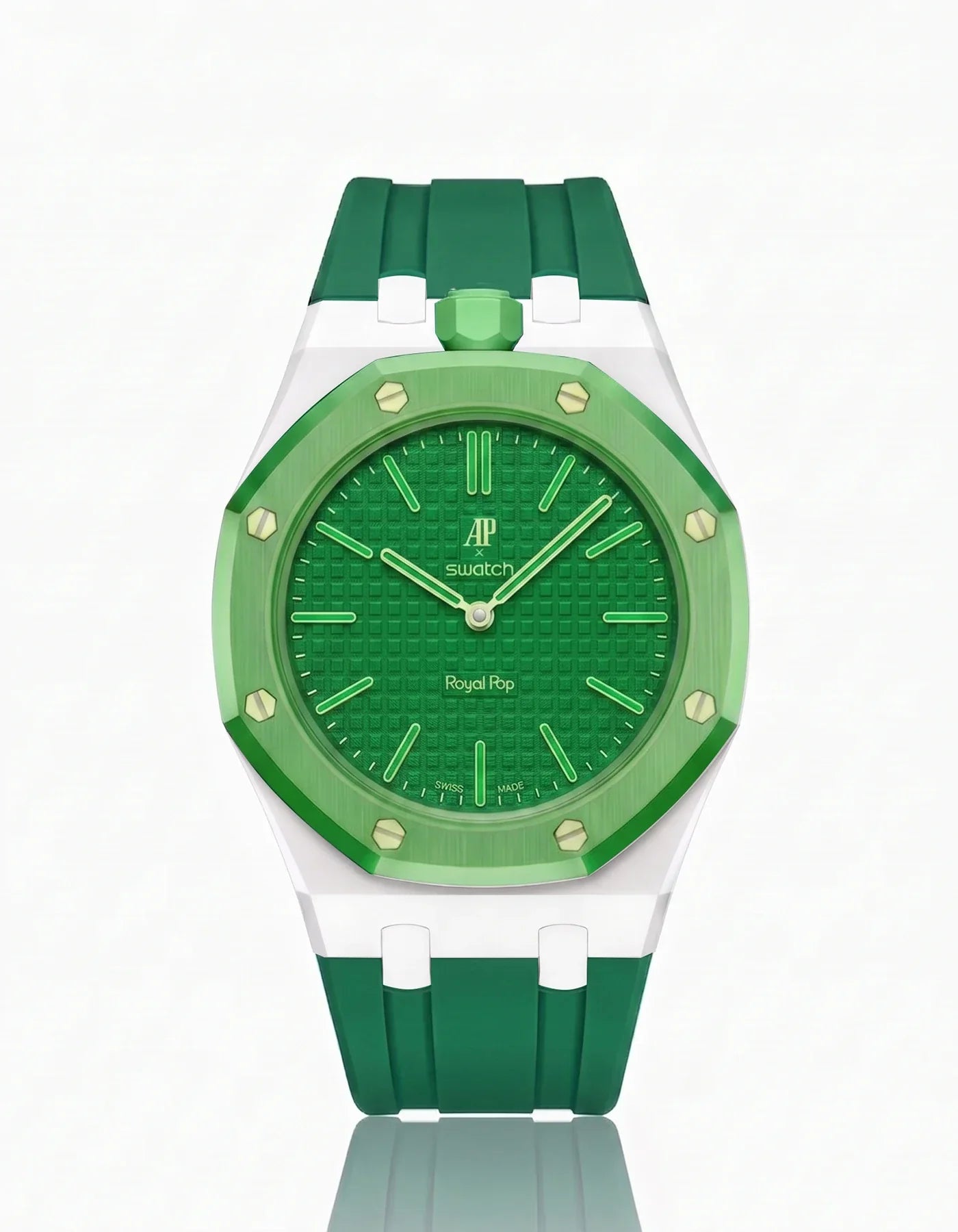Silicone Strap & Bioceramic Case  Royal Pop Green Eight(Customize  Colors)