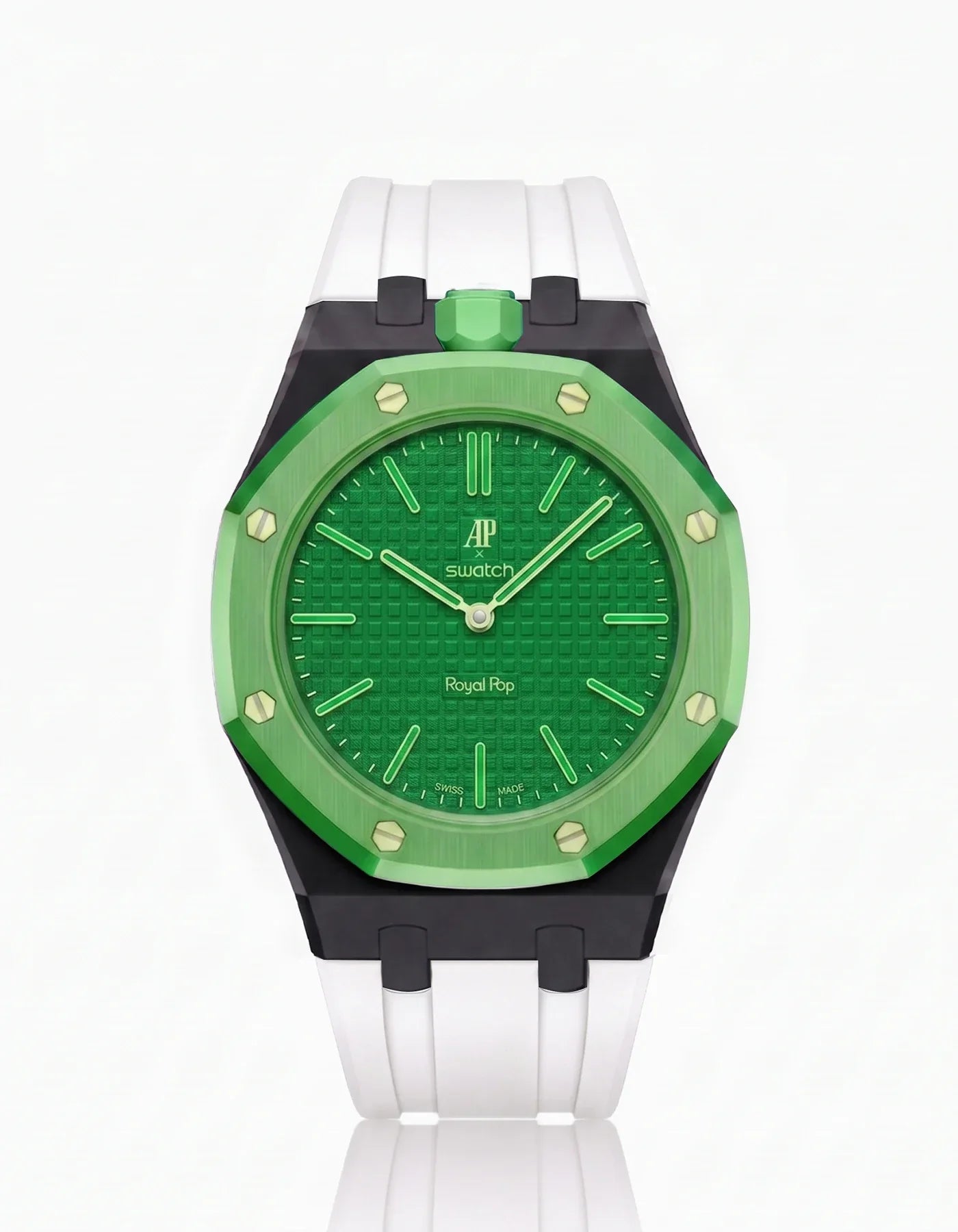 Silicone Strap & Bioceramic Case  Royal Pop Green Eight(Customize  Colors)