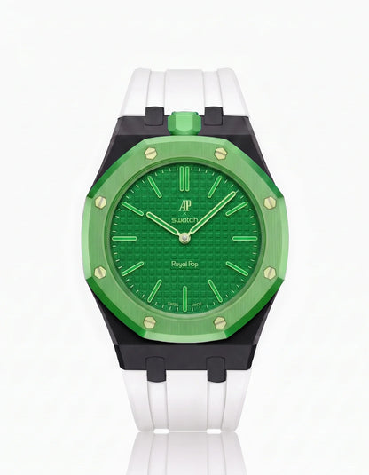 Silicone Strap & Bioceramic Case  Royal Pop Green Eight(Customize  Colors)