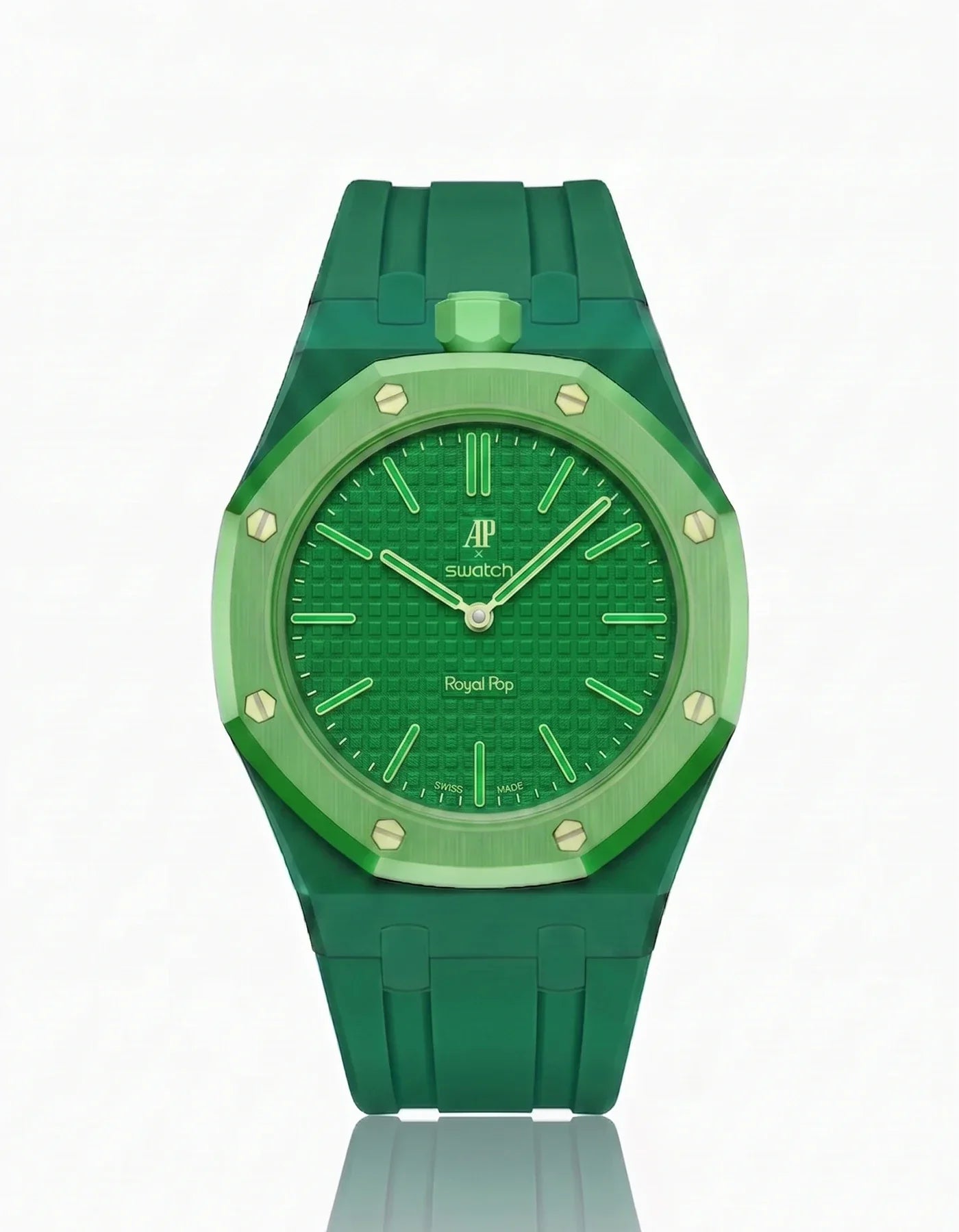 Silicone Strap & Bioceramic Case  Royal Pop Green Eight(Customize  Colors)