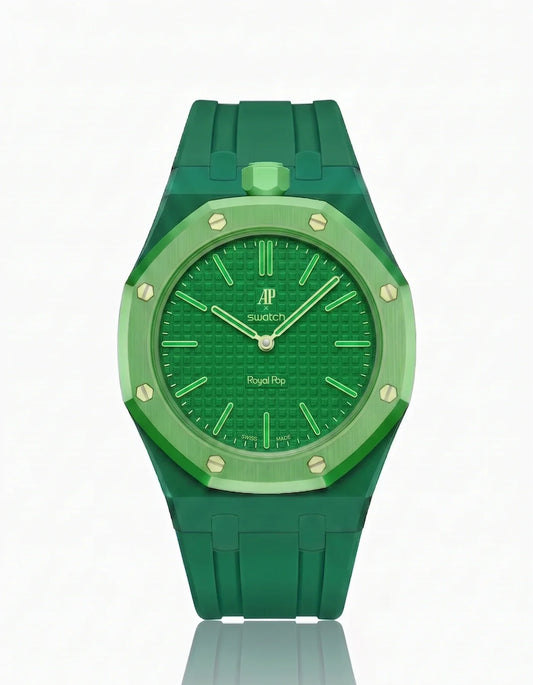 Silicone Strap & Bioceramic Case  Royal Pop Green Eight(Customize  Colors)