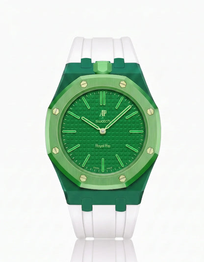 Silicone Strap & Bioceramic Case  Royal Pop Green Eight(Customize  Colors)