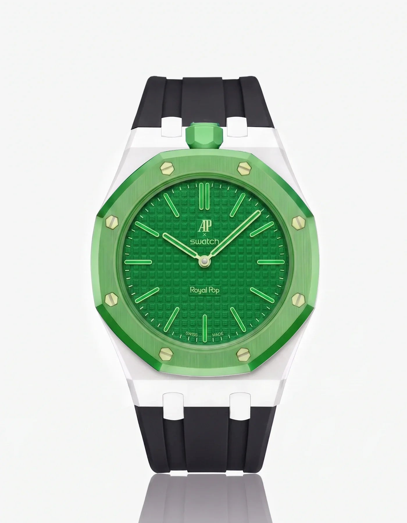 Silicone Strap & Bioceramic Case  Royal Pop Green Eight(Customize  Colors)