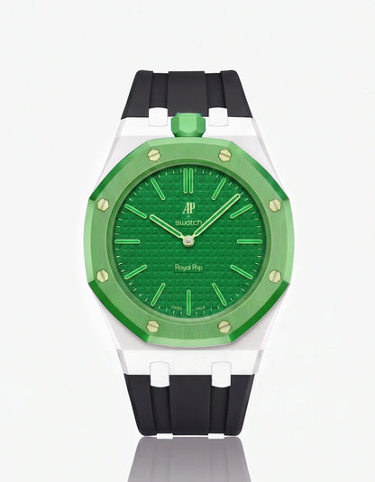 Silicone Strap & Bioceramic Case  Royal Pop Green Eight(Customize  Colors)