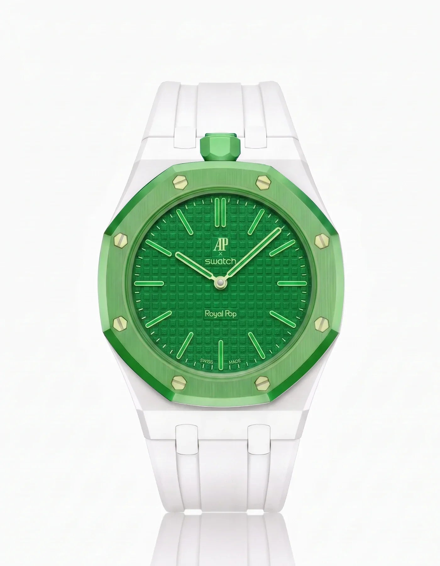 Silicone Strap & Bioceramic Case  Royal Pop Green Eight(Customize  Colors)