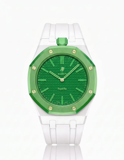 Silicone Strap & Bioceramic Case  Royal Pop Green Eight(Customize  Colors)