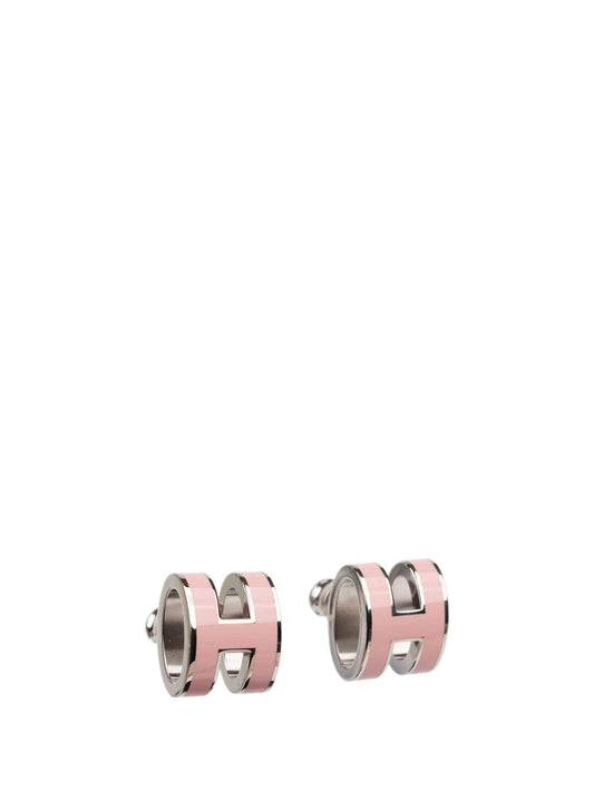 [Love Aura]MINI POP H SILVER EARRINGS PINK
