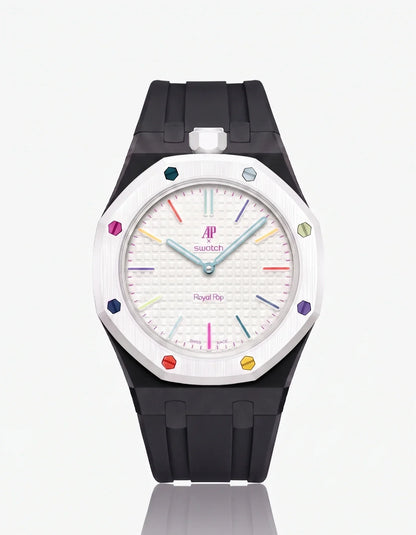 Rubber Strap & Case For AP x Swatch Royal Pop Huit Blanc