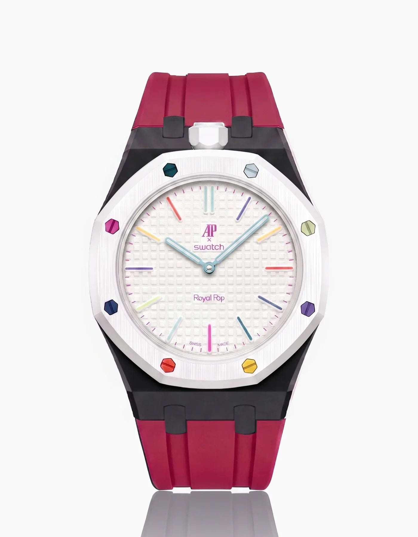 Rubber Strap & Case For AP x Swatch Royal Pop Huit Blanc