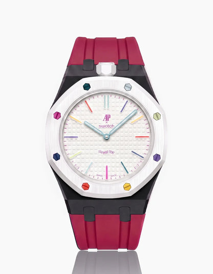 Rubber Strap & Case For AP x Swatch Royal Pop Huit Blanc