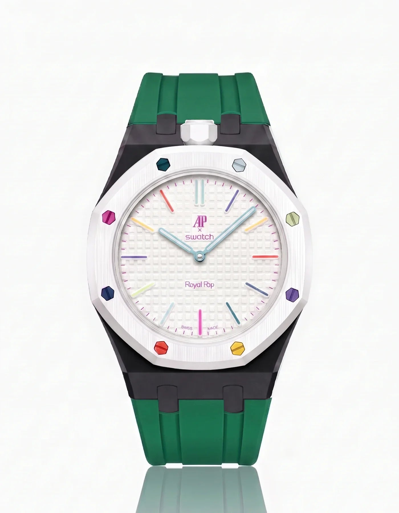 Rubber Strap & Case For AP x Swatch Royal Pop Huit Blanc