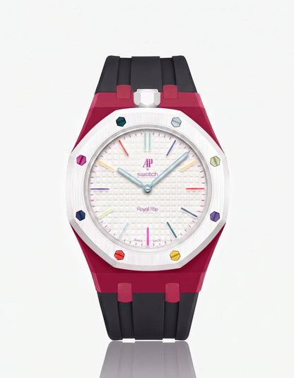 Rubber Strap & Case For AP x Swatch Royal Pop Huit Blanc