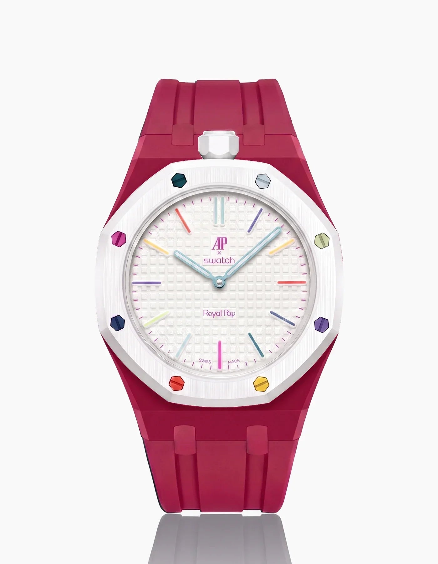 Rubber Strap & Case For AP x Swatch Royal Pop Huit Blanc