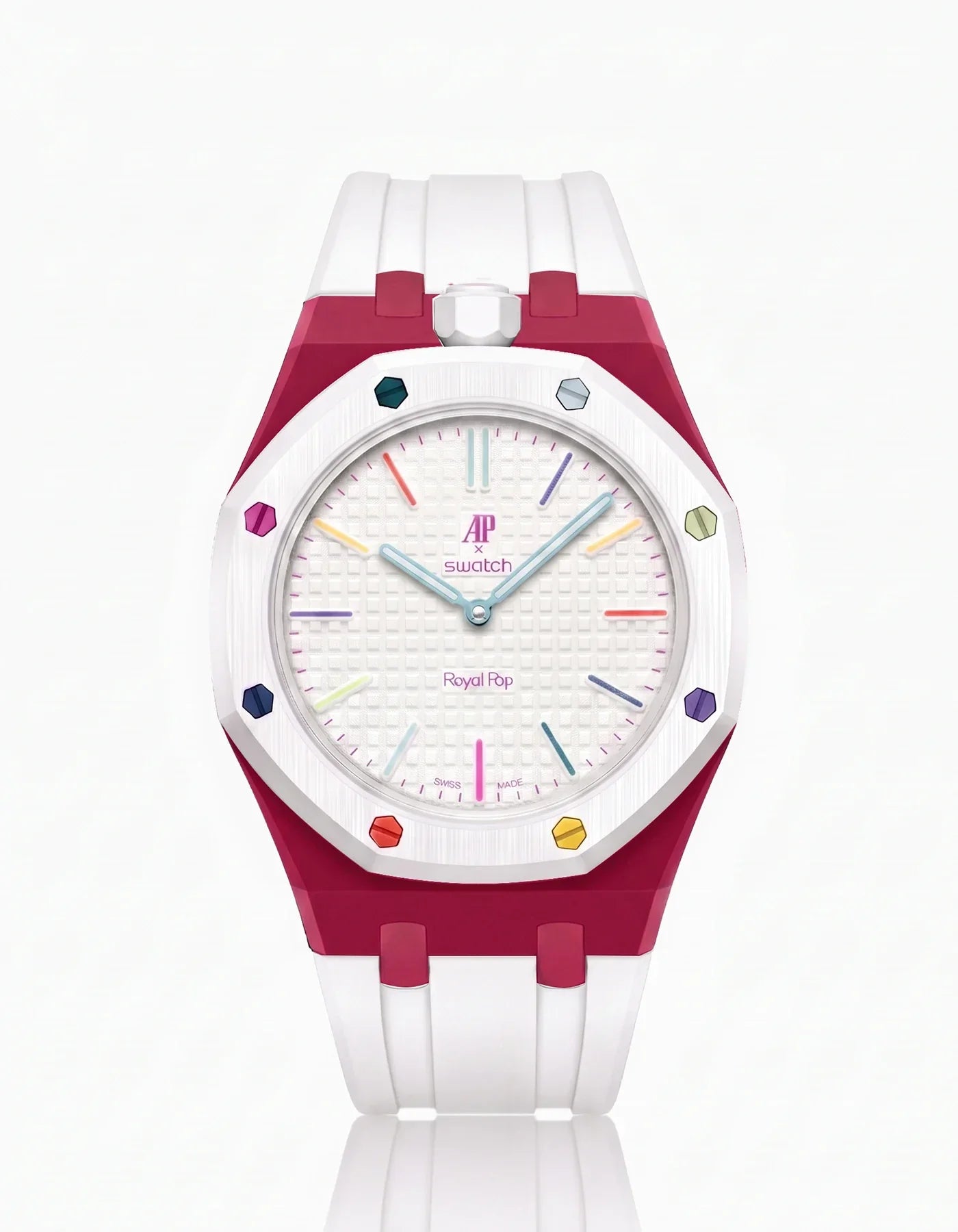Rubber Strap & Case For AP x Swatch Royal Pop Huit Blanc