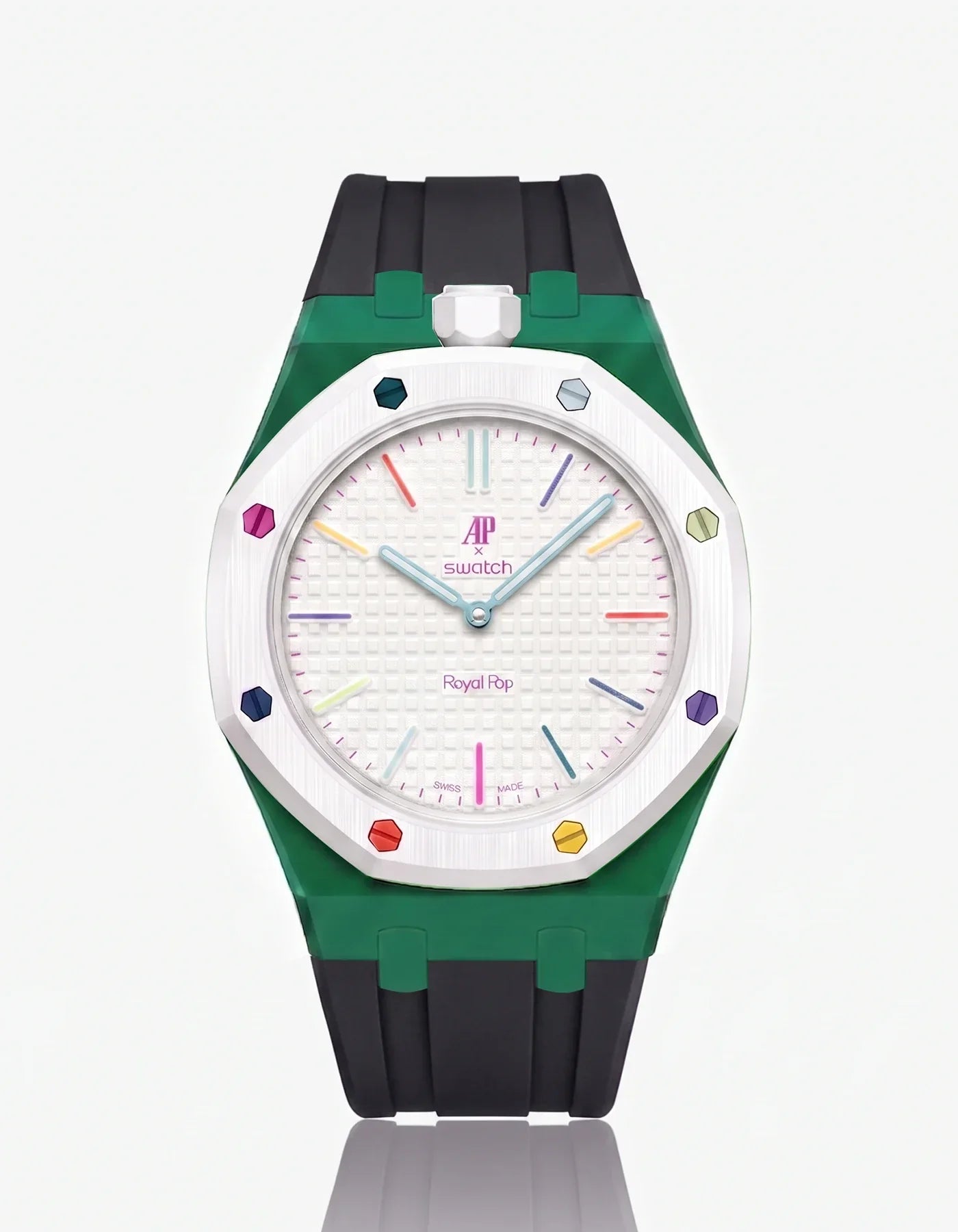 Rubber Strap & Case For AP x Swatch Royal Pop Huit Blanc