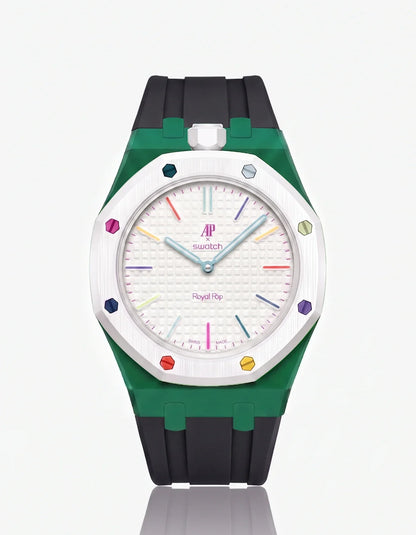 Rubber Strap & Case For AP x Swatch Royal Pop Huit Blanc