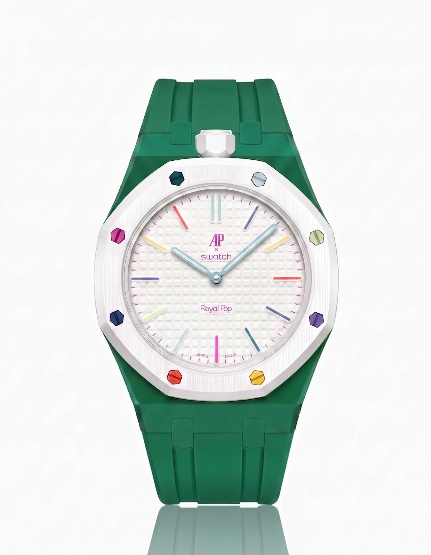 Rubber Strap & Case For AP x Swatch Royal Pop Huit Blanc