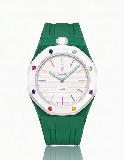 Rubber Strap & Case For AP x Swatch Royal Pop Huit Blanc
