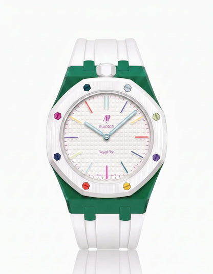 Rubber Strap & Case For AP x Swatch Royal Pop Huit Blanc