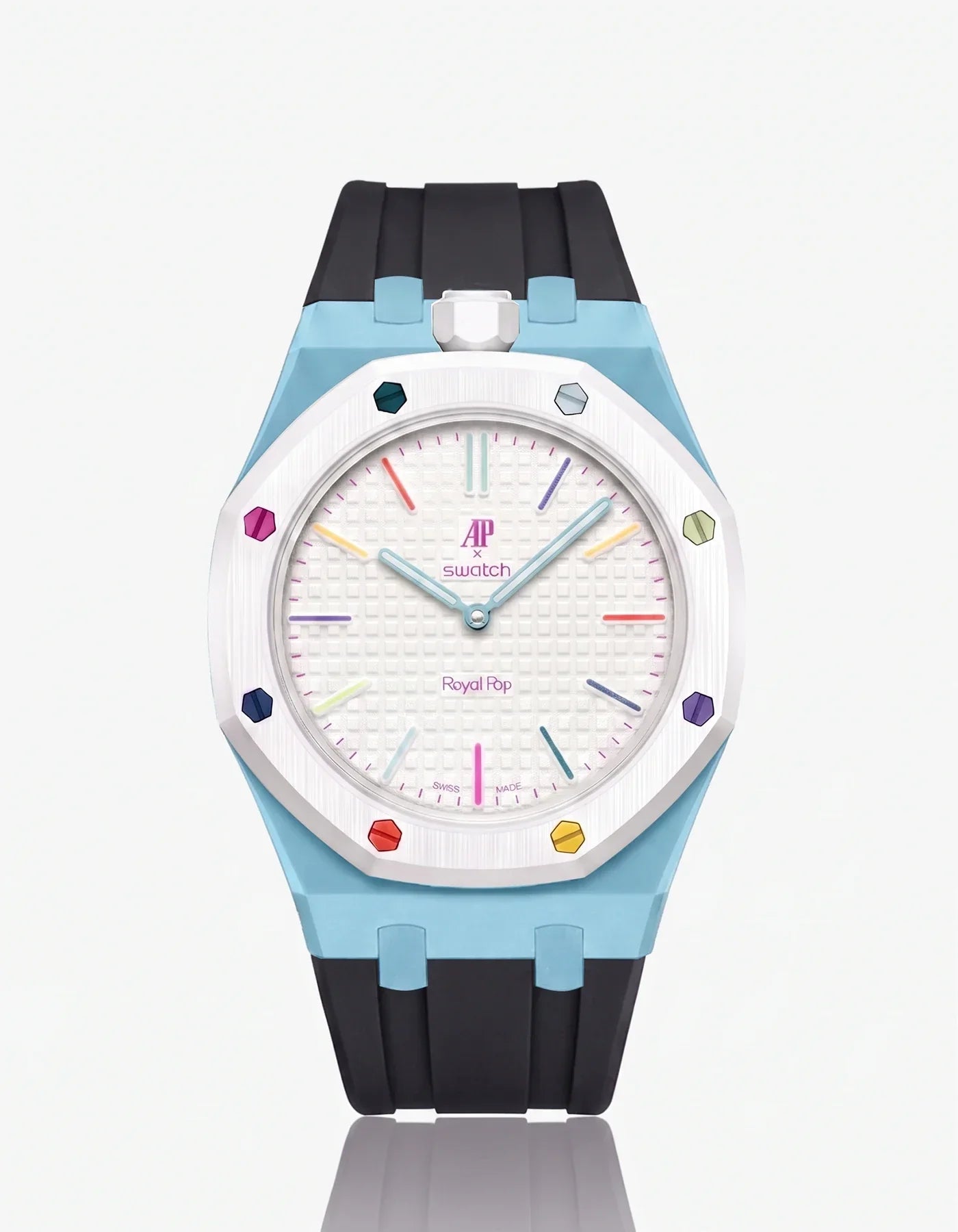 Rubber Strap & Case For AP x Swatch Royal Pop Huit Blanc