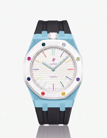 Rubber Strap & Case For AP x Swatch Royal Pop Huit Blanc
