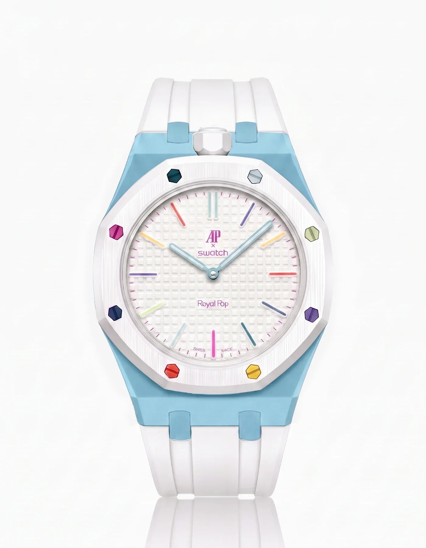 Rubber Strap & Case For AP x Swatch Royal Pop Huit Blanc
