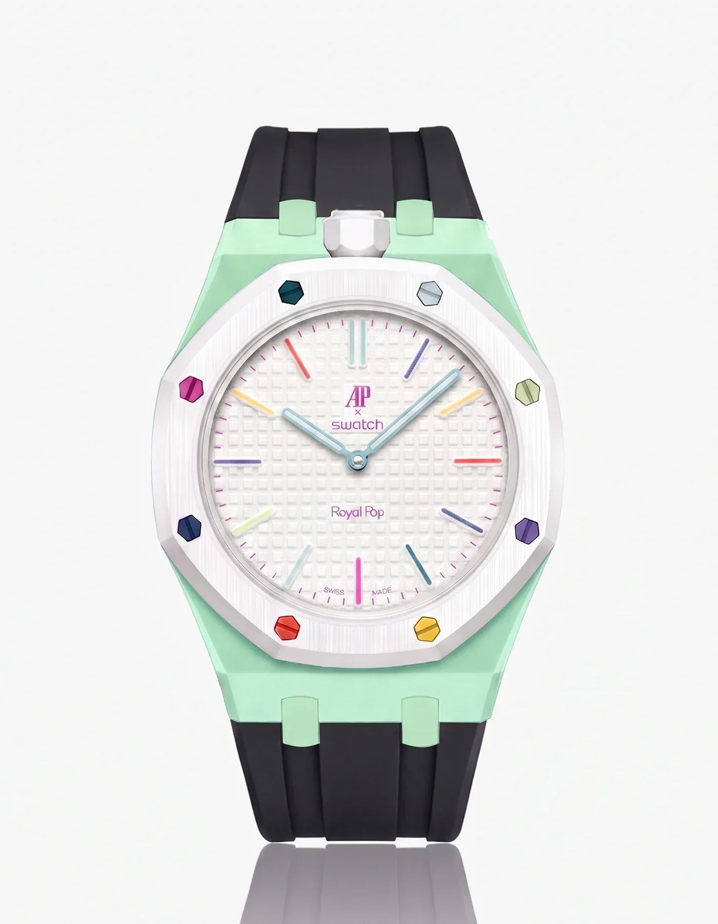 Rubber Strap & Case For AP x Swatch Royal Pop Huit Blanc