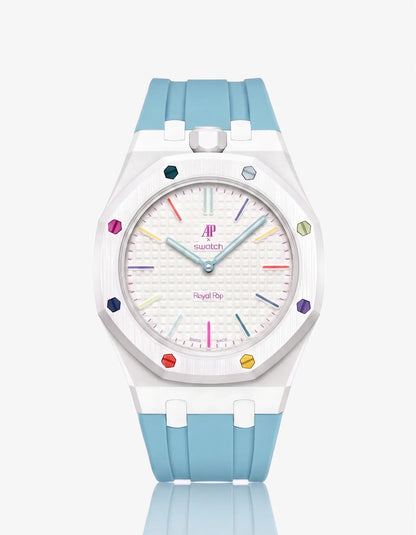 Rubber Strap & Case For AP x Swatch Royal Pop Huit Blanc