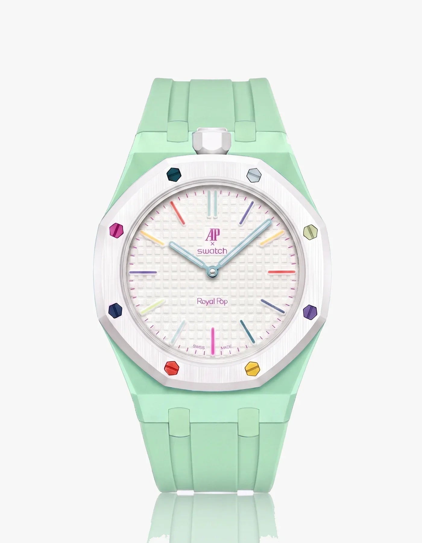 Rubber Strap & Case For AP x Swatch Royal Pop Huit Blanc