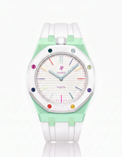 Rubber Strap & Case For AP x Swatch Royal Pop Huit Blanc