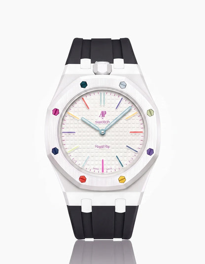 Rubber Strap & Case For AP x Swatch Royal Pop Huit Blanc