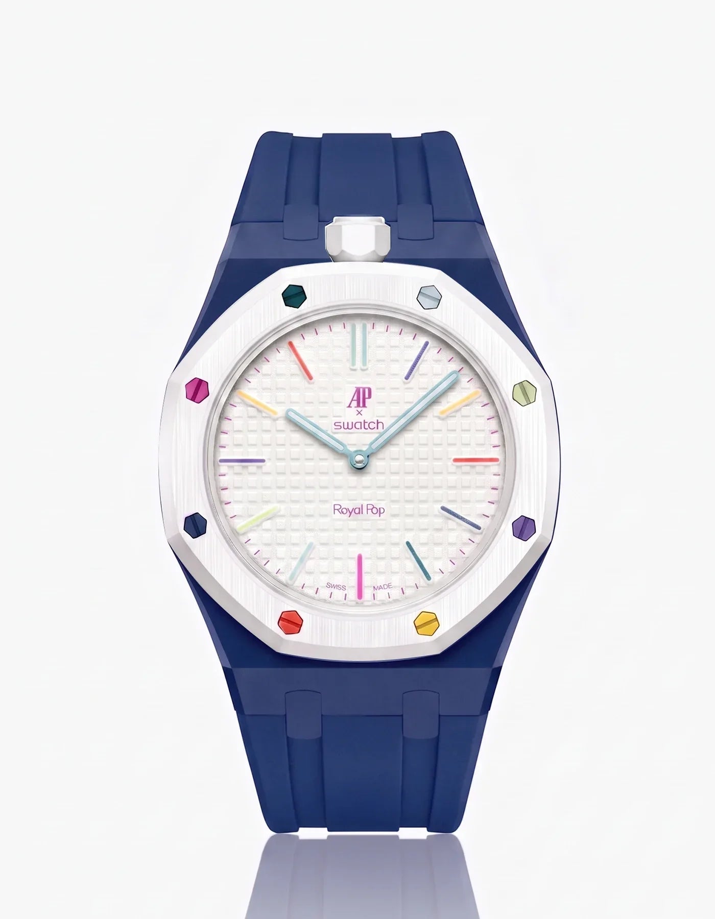 Rubber Strap & Case For AP x Swatch Royal Pop Huit Blanc