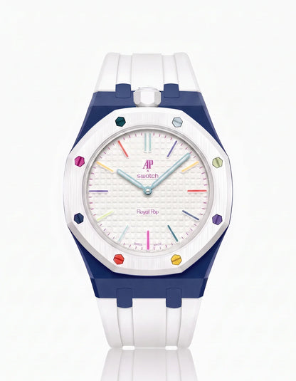 Rubber Strap & Case For AP x Swatch Royal Pop Huit Blanc
