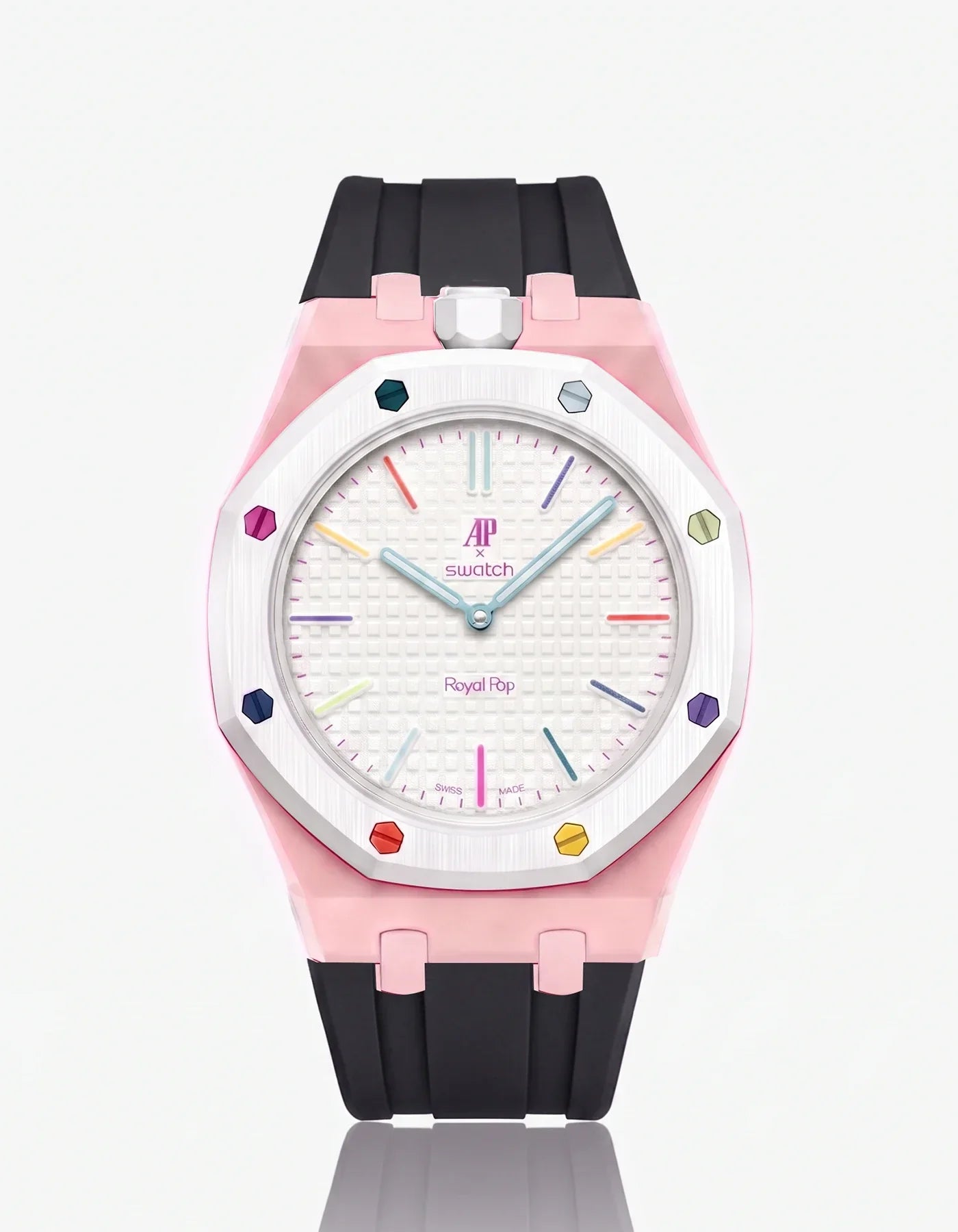 Rubber Strap & Case For AP x Swatch Royal Pop Huit Blanc