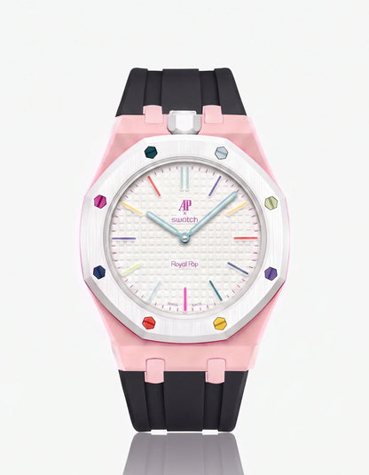 Rubber Strap & Case For AP x Swatch Royal Pop Huit Blanc