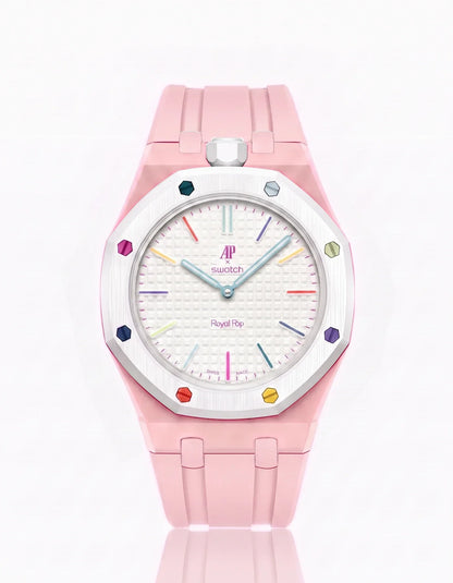 Rubber Strap & Case For AP x Swatch Royal Pop Huit Blanc