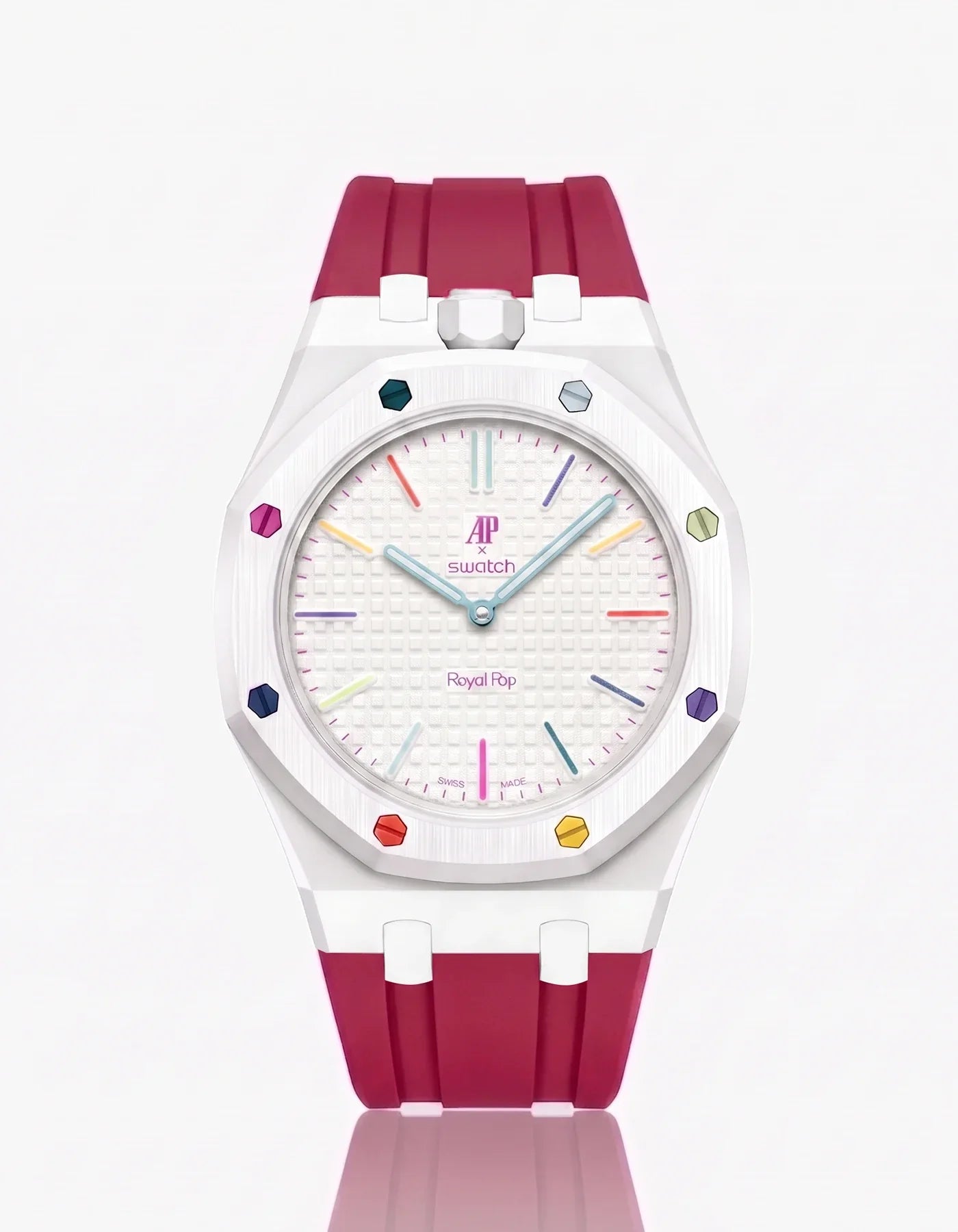 Rubber Strap & Case For AP x Swatch Royal Pop Huit Blanc