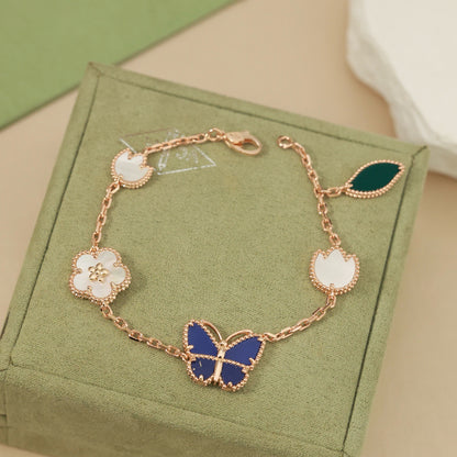 [Love Aura]LUCKY SPRING BUTTERFLY 5 MOTIF BRACELET